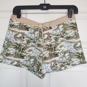 Tropical Hawaiian Print Board Shorts, M